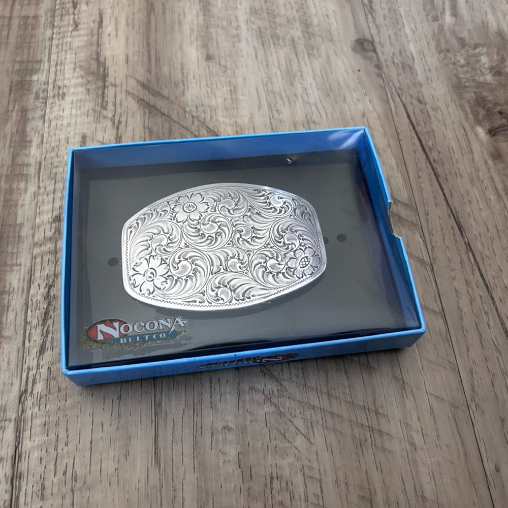Nocona Intricate Silver tone Floral Belt Buckle western stampede cowgirl horse